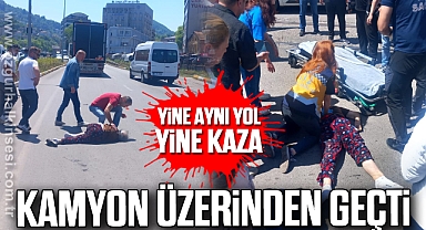 Kamyon üzerinden geçti