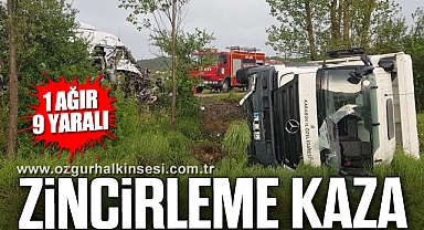 Karabük'te 4 araçlı zincirleme kaza: 1'i ağır 9 yaralı