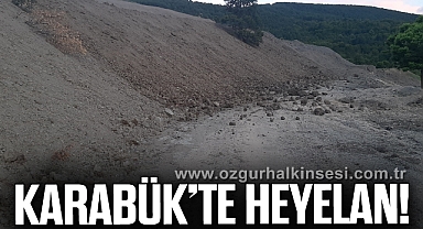 Karabük'te heyelan nedeniyle köy yolu ulaşıma kapandı