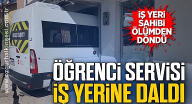 Öğrenci servisi iş yerine daldı