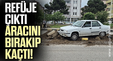 Refüje çıkan sürücü, aracı bırakıp olay yerinden kaçtı