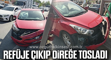 Refüje Çıkıp Direğe Tosladı