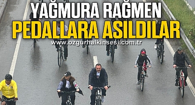 Yağmura Rağmen Pedallara Asıldılar