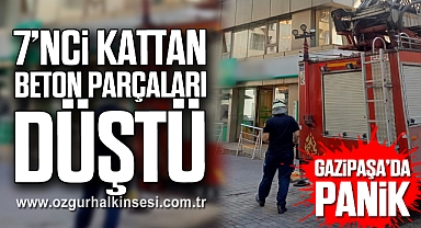 7'NCİ KATTAN BETON PARÇALARI DÜŞTÜ