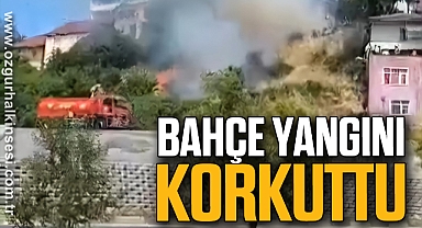 Bahçe yangını korkuttu