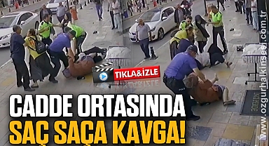 Cadde ortasında saç saça kavga!