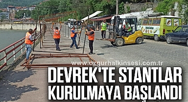 Devrek'te stantlar kurulmaya başlandı