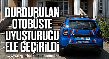 Durdurulan otobüste uyuşturucu ele geçirildi