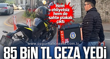 Ehliyetsiz sürücü sahte plakayla yakalandı