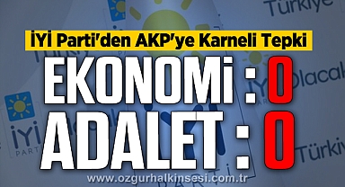 İYİ Parti'den AKP'ye Karneli Tepki: Ekonomi 0, Adalet 0...