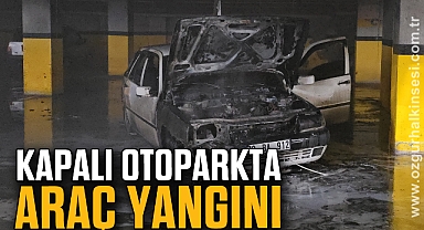 Kapalı otoparkta araç yangını