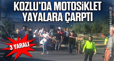 KOZLU’DA MOTOSİKLET YAYALARA ÇARPTI
