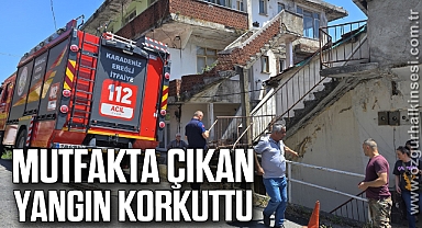 Mutfakta çıkan yangın korkuttu