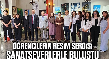 Öğrencilerin resim sergisi sanatseverlerle buluştu