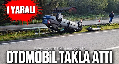 Otomobil Takla Attı: 1 Yaralı