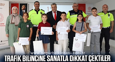Trafik bilincine sanatla dikkat çektiler