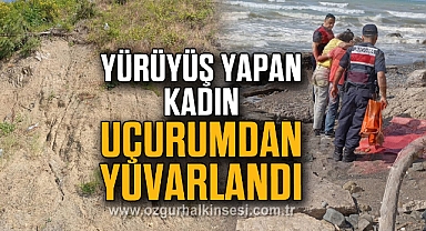 YÜRÜYÜŞ YAPAN KADIN UÇURUMDAN DÜŞEREK YARALANDI