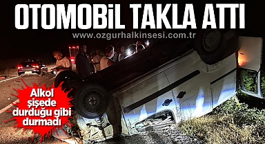 Çaycuma'da otomobil takla attı