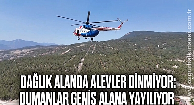 Dağlık Alanda Alevler Dinmiyor: Dumanlar Geniş Alana Yayılıyor