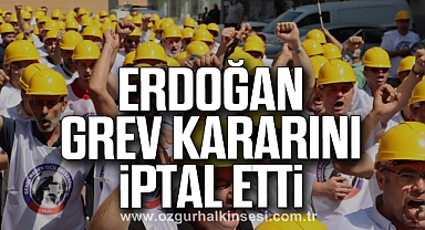 ERDOĞAN GREV KARARINI İPTAL ETTİ