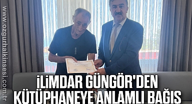İLİMDAR GÜNGÖR'DEN KÜTÜPHANEYE ANLAMLI BAĞIŞ