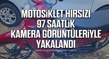 Motosiklet hırsızı 97 saatlik kamera görüntüleriyle yakalandı