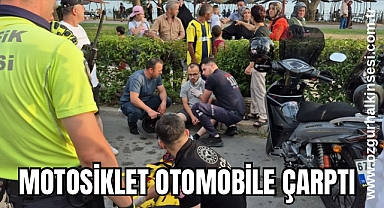 Motosiklet Otomobile Çarptı
