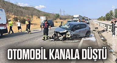 otomobil kanala düştü