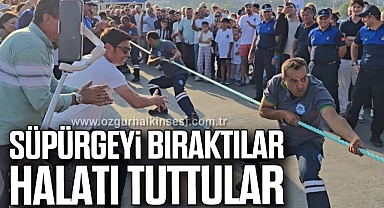 Süpürgeyi bıraktılar, halatı tuttular