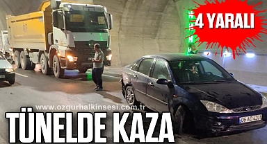 TÜNELDE KAZA: 4 YARALI