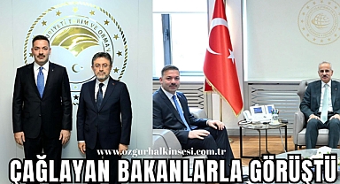 ÇAĞLAYAN BAKANLARLA GÖRÜŞTÜ