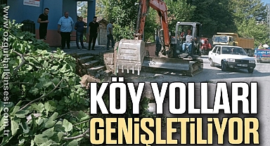 Köy yollarında genişletme çalışmaları sürüyor