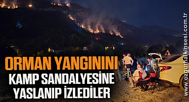 Orman yangınını kamp sandalyesine yaslanıp izlediler