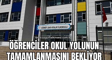 Alaplı’da öğrenciler okul yolunun tamamlanmasını bekliyor