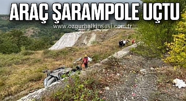 ARAÇ ŞARAMPOLE UÇTU