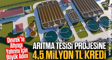 Arıtma Tesisi Projesine 4,5 Milyon TL Kredi
