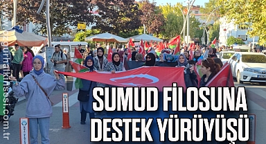 Bartın'da Sumud filosuna destek yürüyüşü