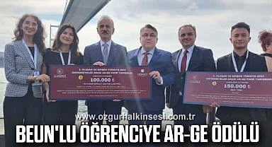 BEUN'lu Öğrenciye AR-GE Ödülü
