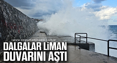 Dalgalar liman duvarını aştı