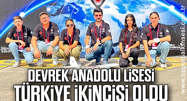 Devrek Anadolu Lisesi Türkiye ikincisi oldu