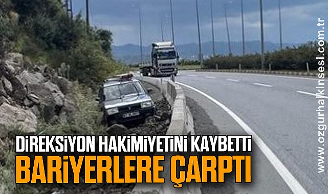 Direksiyon Hakimiyetini Kaybetti Bariyerlere Çarptı