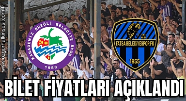 Ereğli Belediyespor - Fatsa Belediyespor Maçı Bilet Fiyatları Açıklandı