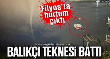 Filyos'ta hortum çıktı, balıkçı teknesi battı
