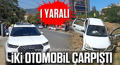 İki otomobil çarpışınca araç yoldan çıktı: 1 yaralı