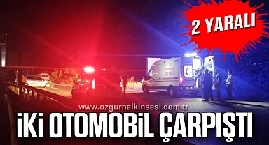 İki otomobil çarpıştı: 2 yaralı