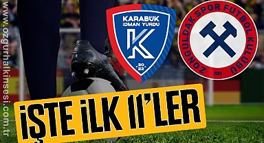 Karabük İdmanyurduspor - Zonguldakspor 11'leri Belli Oldu