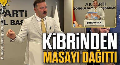 “KİBRİNDEN MASAYI DAĞITTI”