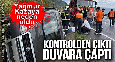 Kontrolden Çıktı Duvara Çarptı