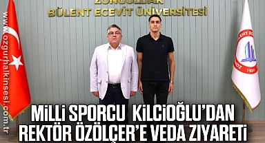 Millî Sporcu Kilcioğlu’dan Rektör Özölçer’e Veda Ziyareti
