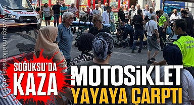 Motosiklet yayaya çarptı